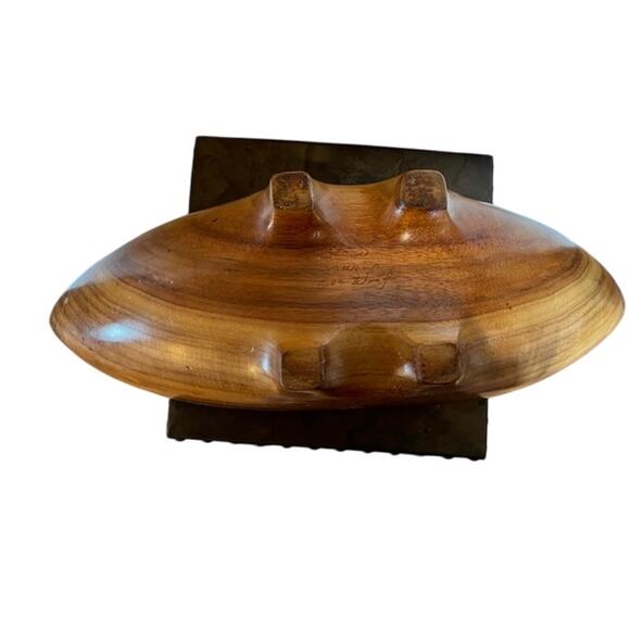 Vintage Blairwood Hawaiian Koa Wood Canoe Bowl MCM Fruit Holder 18" - Picture 5 of 6